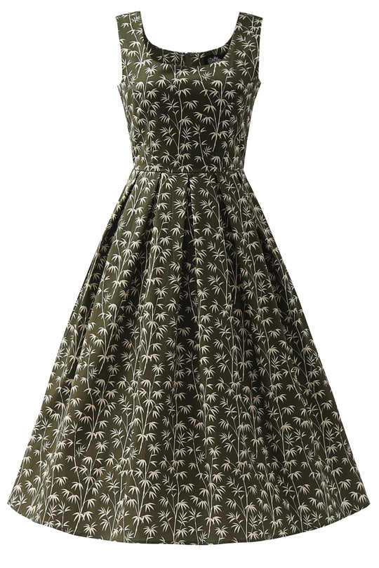Ophelia Green Bamboo Midi Dress