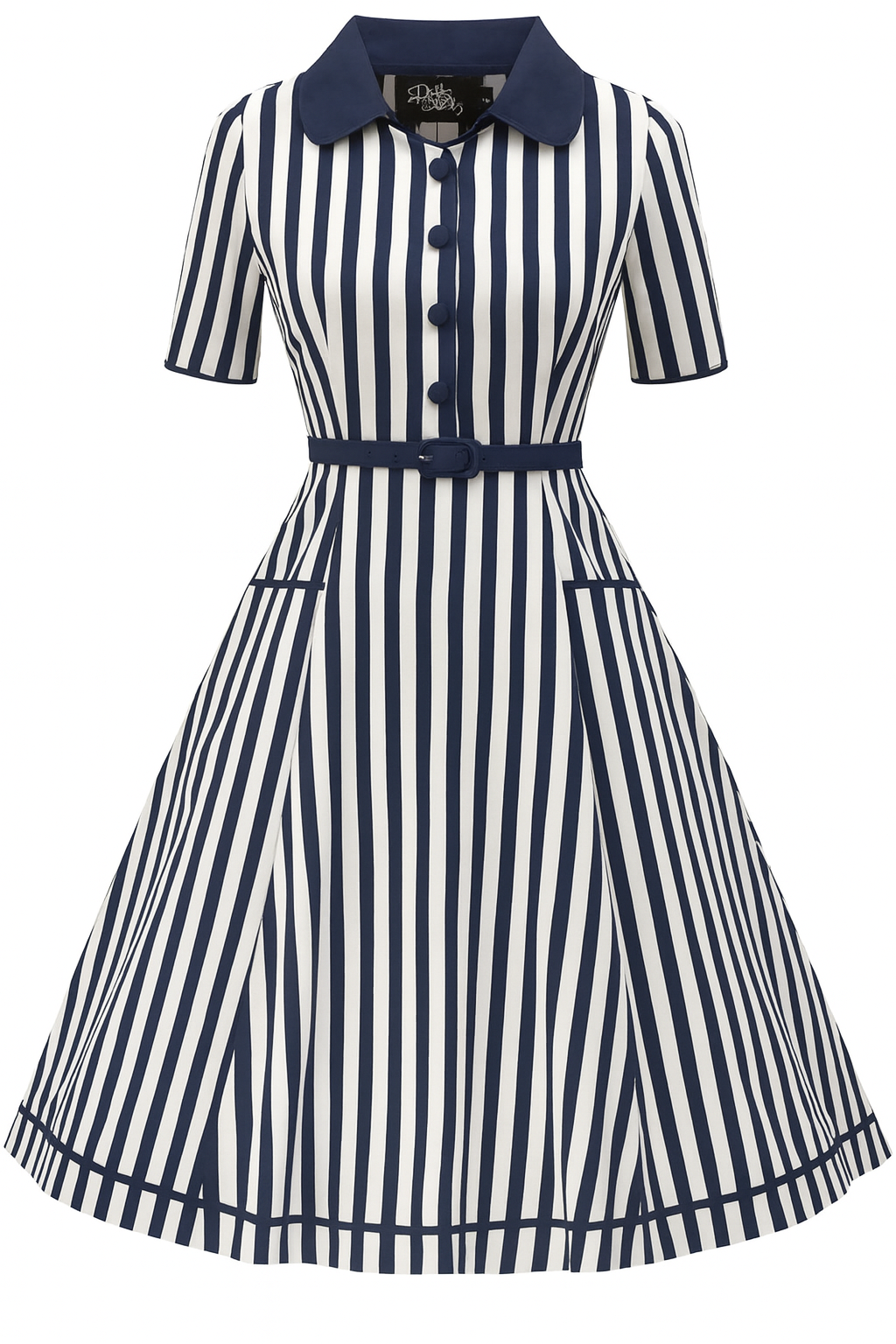 PRE ORDER Penelope II Blue & White Striped Shirt Dress