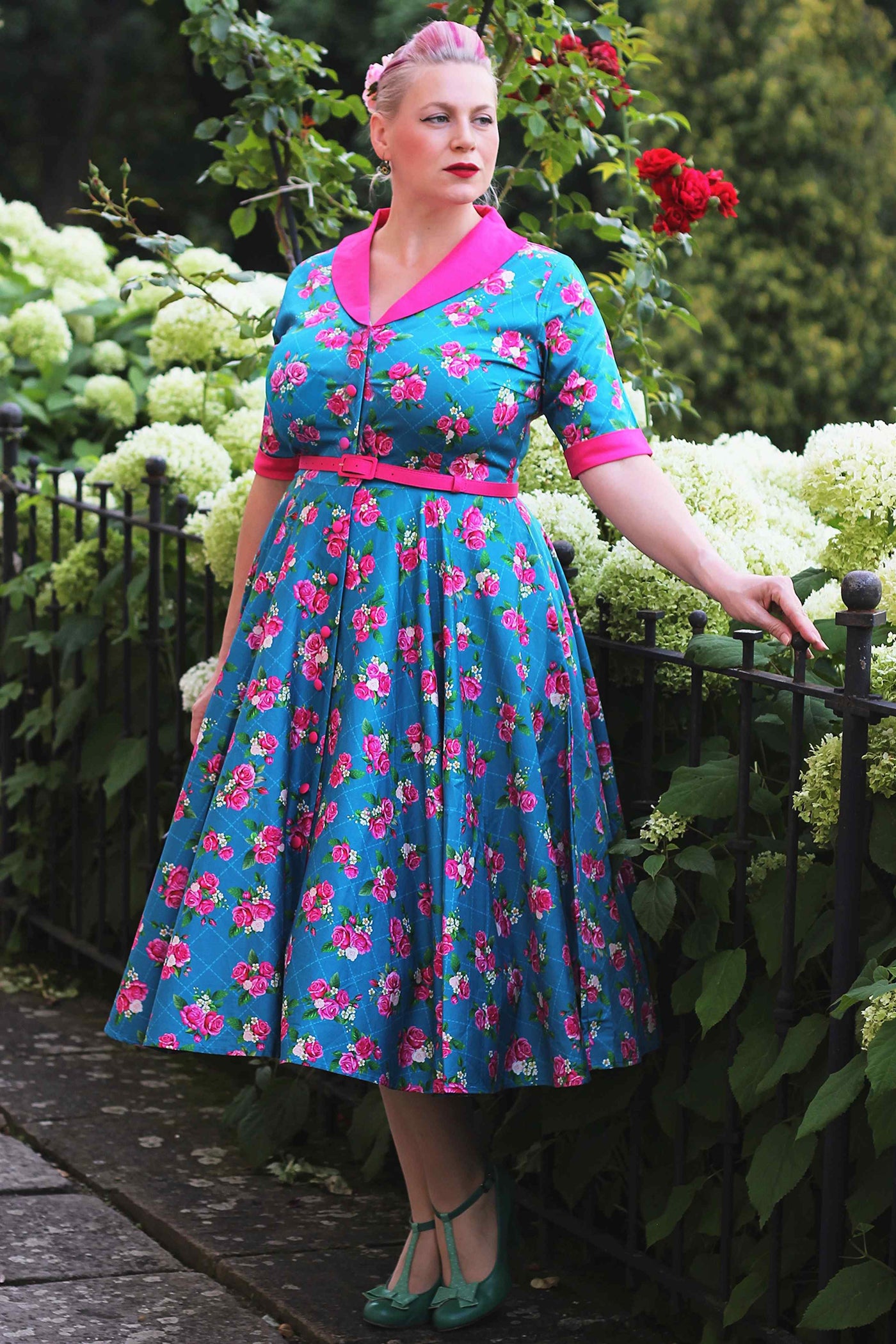 Mollie Rose Full Circle Shirt Dress In Blue