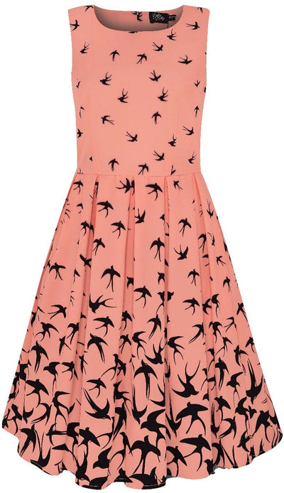 Dress in Pink & Black Raising Swallow Birds