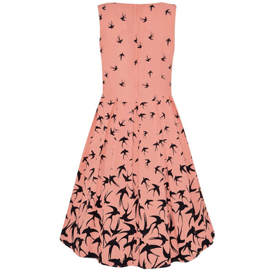 Dress in Pink & Black Raising Swallow Birds