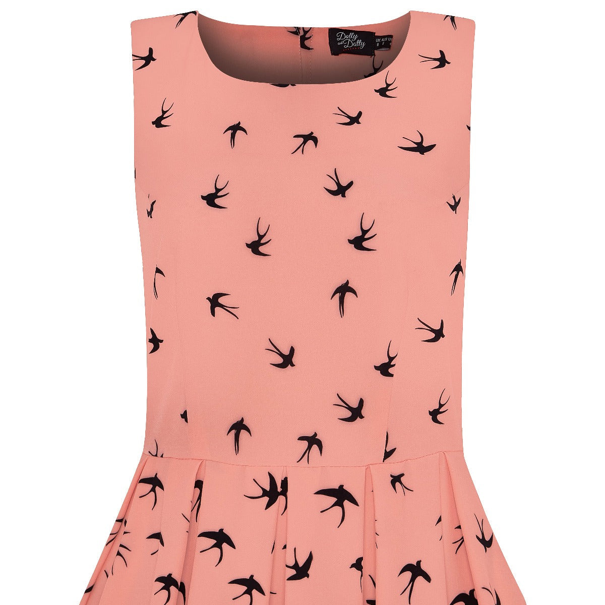 Dress in Pink & Black Raising Swallow Birds