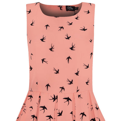 Dress in Pink & Black Raising Swallow Birds