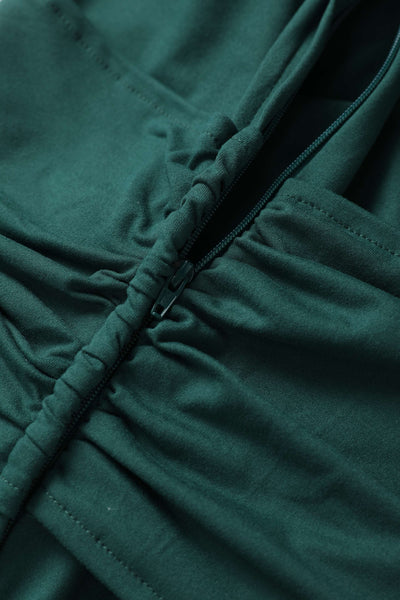 Sandra Bow Tie Casual Dress In Emerald Green