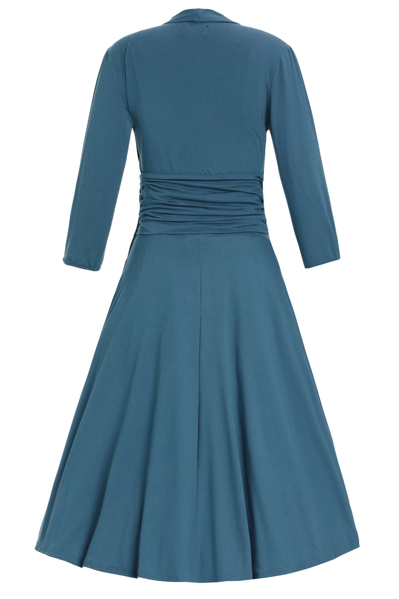 Sandra Bow Tie Casual Dress In Peacock Blue