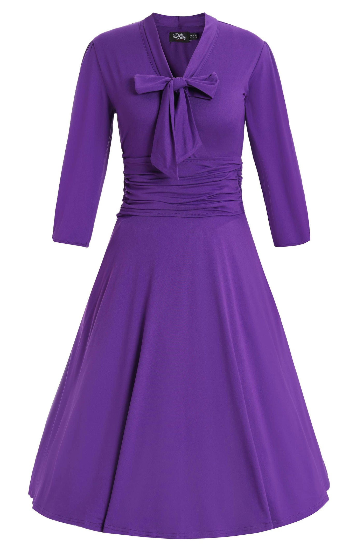 Sandra Bow Tie Casual Dress In Purple