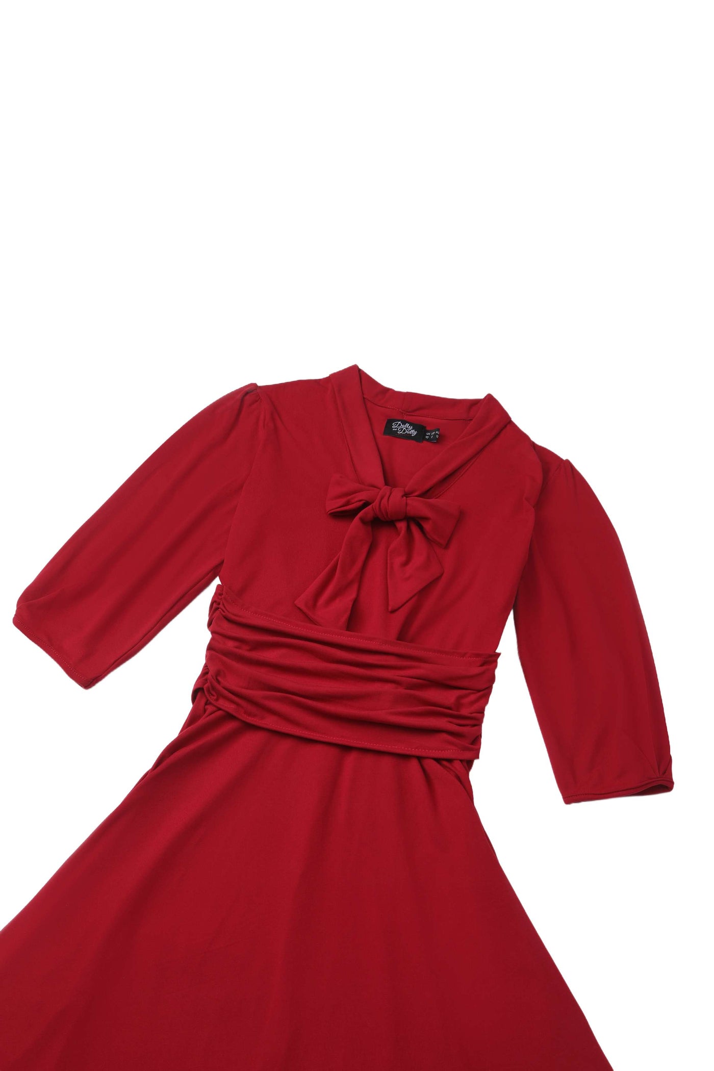 Sandra Bow Tie Casual Dress In Burgundy