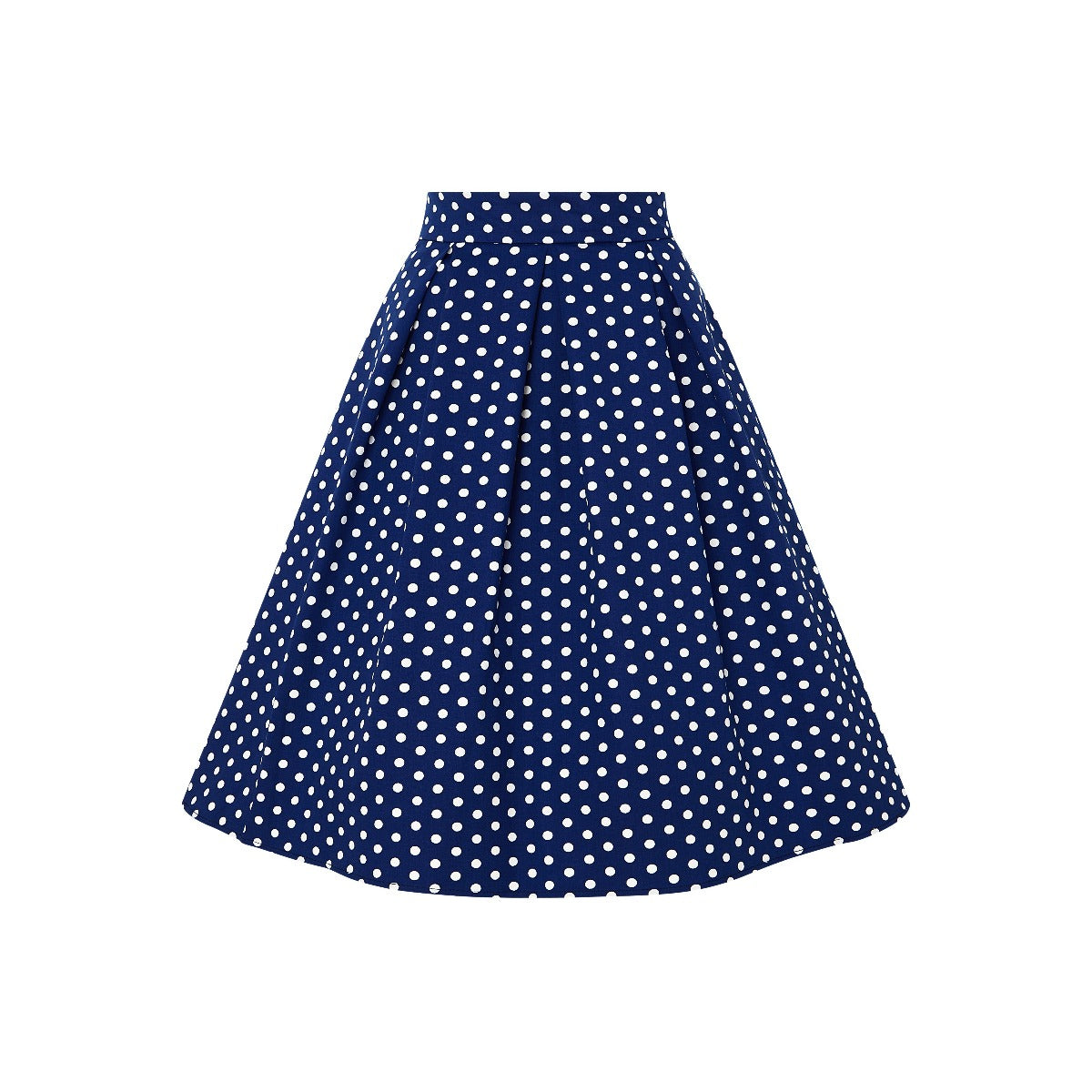 PRE ORDER Rochelle High Waist Full Circle Polka Dot Skirt in Blue