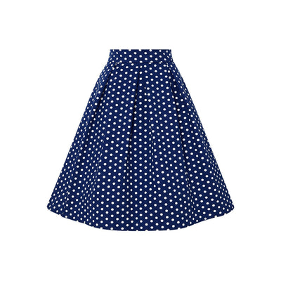 PRE ORDER Rochelle High Waist Full Circle Polka Dot Skirt in Blue