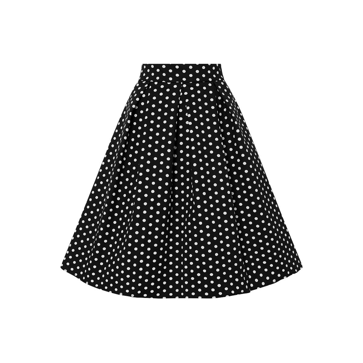 PRE-ORDER Rochelle High Waist Full Circle Polka Dot Skirt in Black