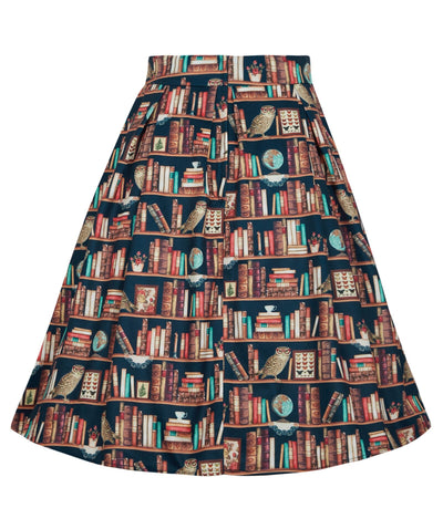 PRE-ORDER Carolyn Library Book & Owl Box Pleated Skirt