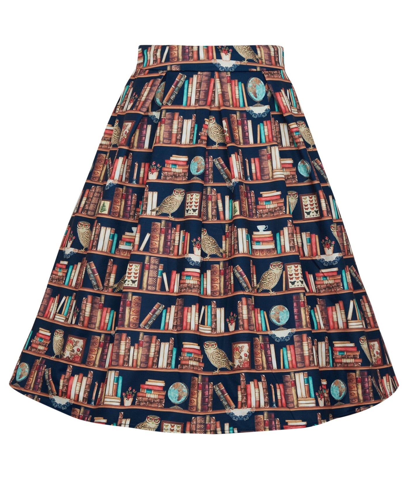 PRE-ORDER Carolyn Library Book & Owl Box Pleated Skirt