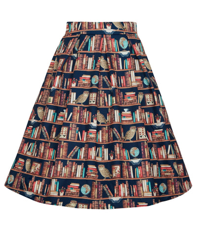 PRE-ORDER Carolyn Library Book & Owl Box Pleated Skirt