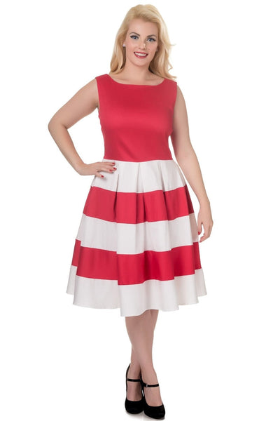 PRE ORDER Anna Red & White Striped Swing Dress