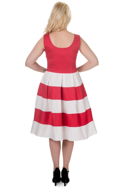 PRE ORDER Anna Red & White Striped Swing Dress