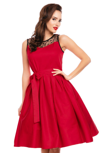EU STOCK Elizabeth Vintage Style Evening Party Dress In Red