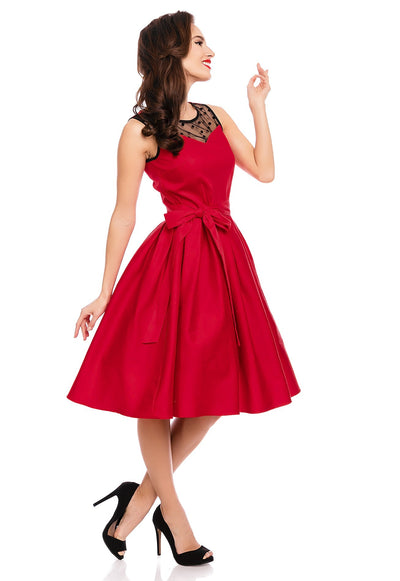 EU STOCK Elizabeth Vintage Style Evening Party Dress In Red