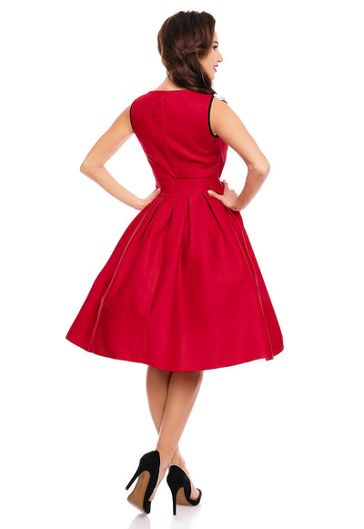 EU STOCK Elizabeth Vintage Style Evening Party Dress In Red