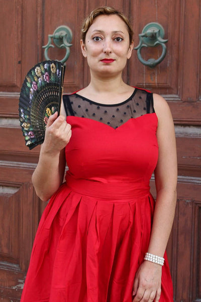 EU STOCK Elizabeth Vintage Style Evening Party Dress In Red