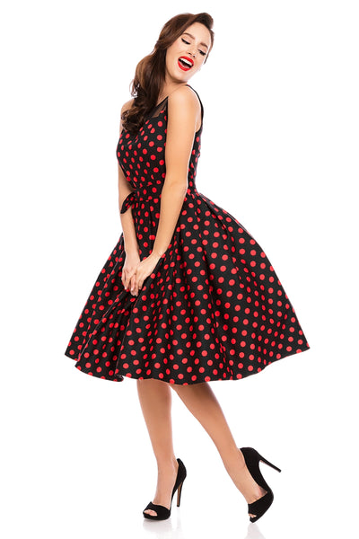 Vintage Style Evening Party Dress in Black/Red