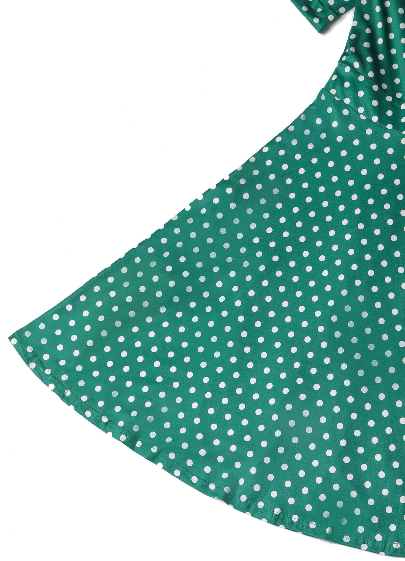 Matilda Dark Green & White Polka Knit Wrap Dress