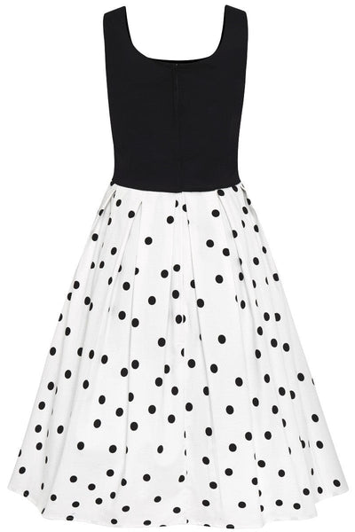PRE ORDER Amanda Black White Polka Dot Swing Dress