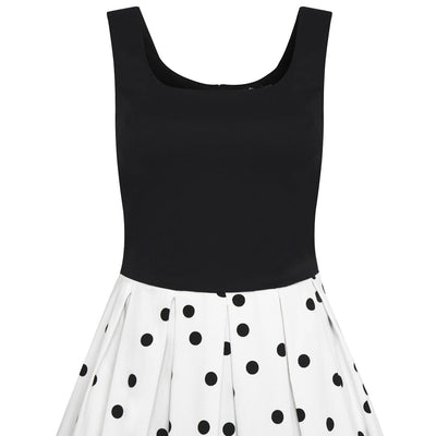 PRE ORDER Amanda Black White Polka Dot Swing Dress