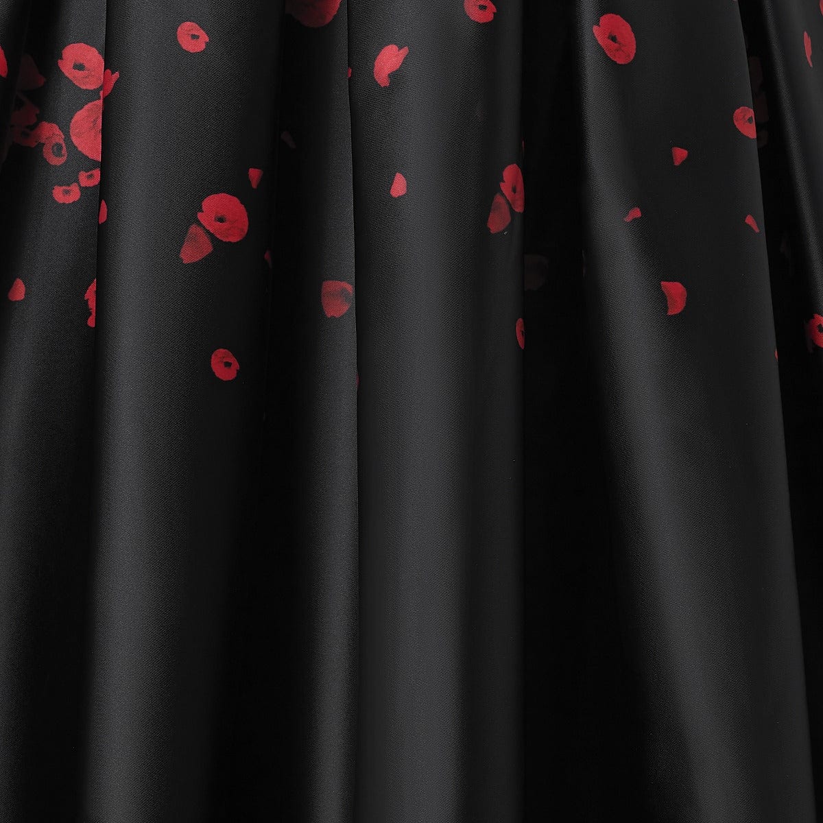 PRE ORDER Amanda Vintage Inspired Middle Poppy Print Dress in Black with Hidden Pockets & a Scoop Neckline