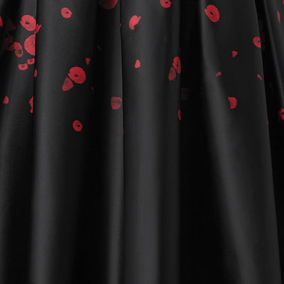 PRE ORDER Amanda Vintage Inspired Middle Poppy Print Dress in Black with Hidden Pockets & a Scoop Neckline
