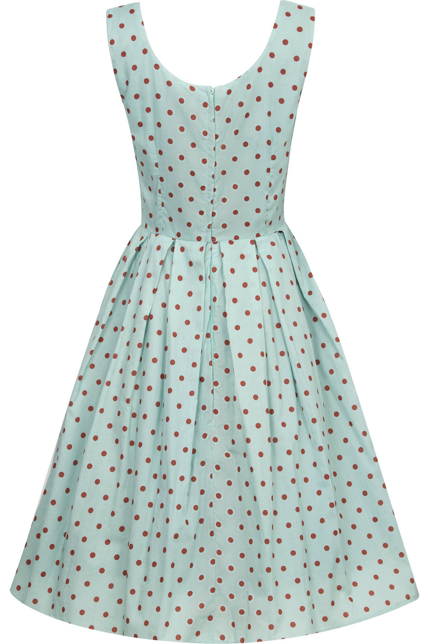 PRE ORDER Amanda Scoop Neck Swing Dress in Red Polka Dot