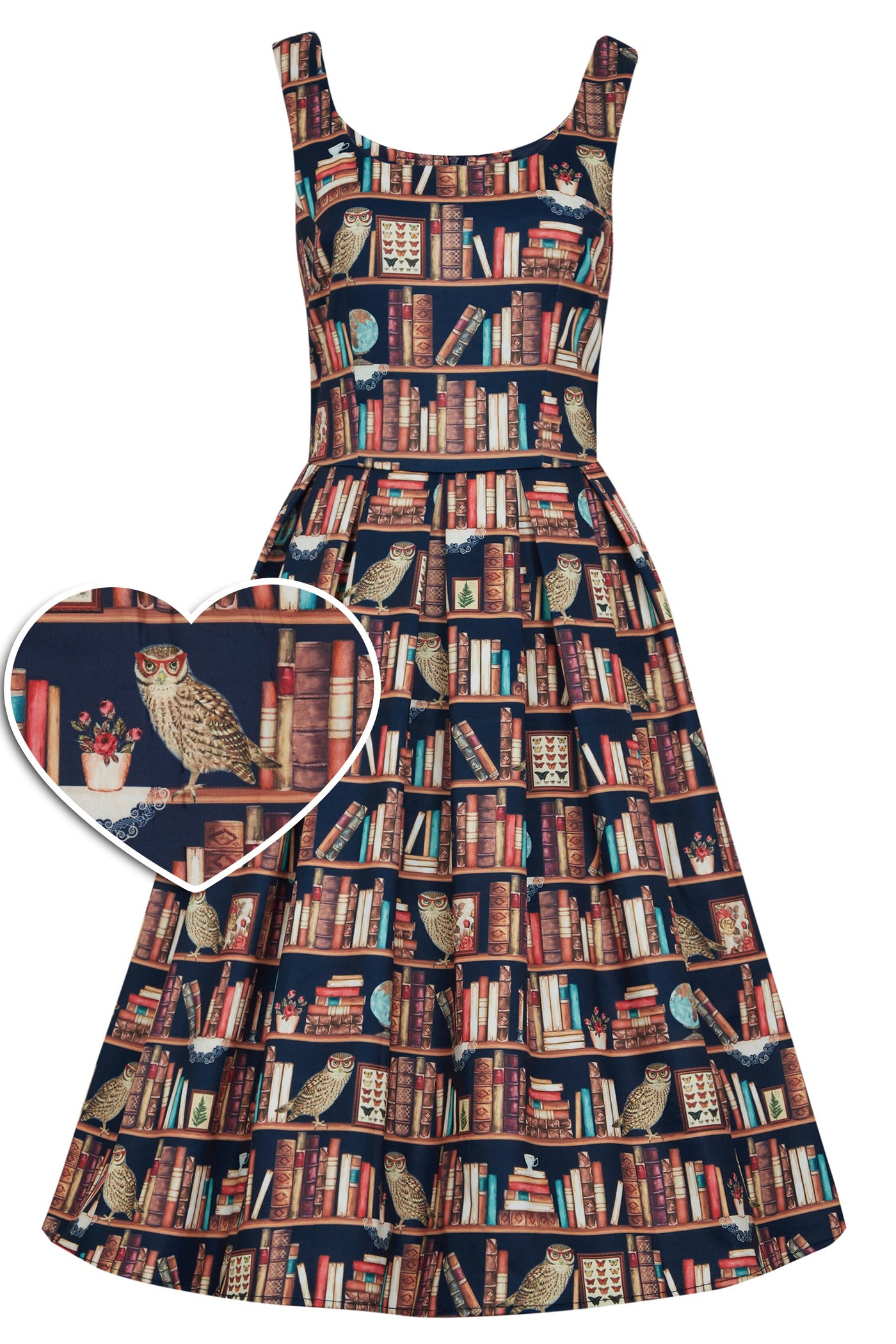 Amanda Library Book & Owl Swing Dress