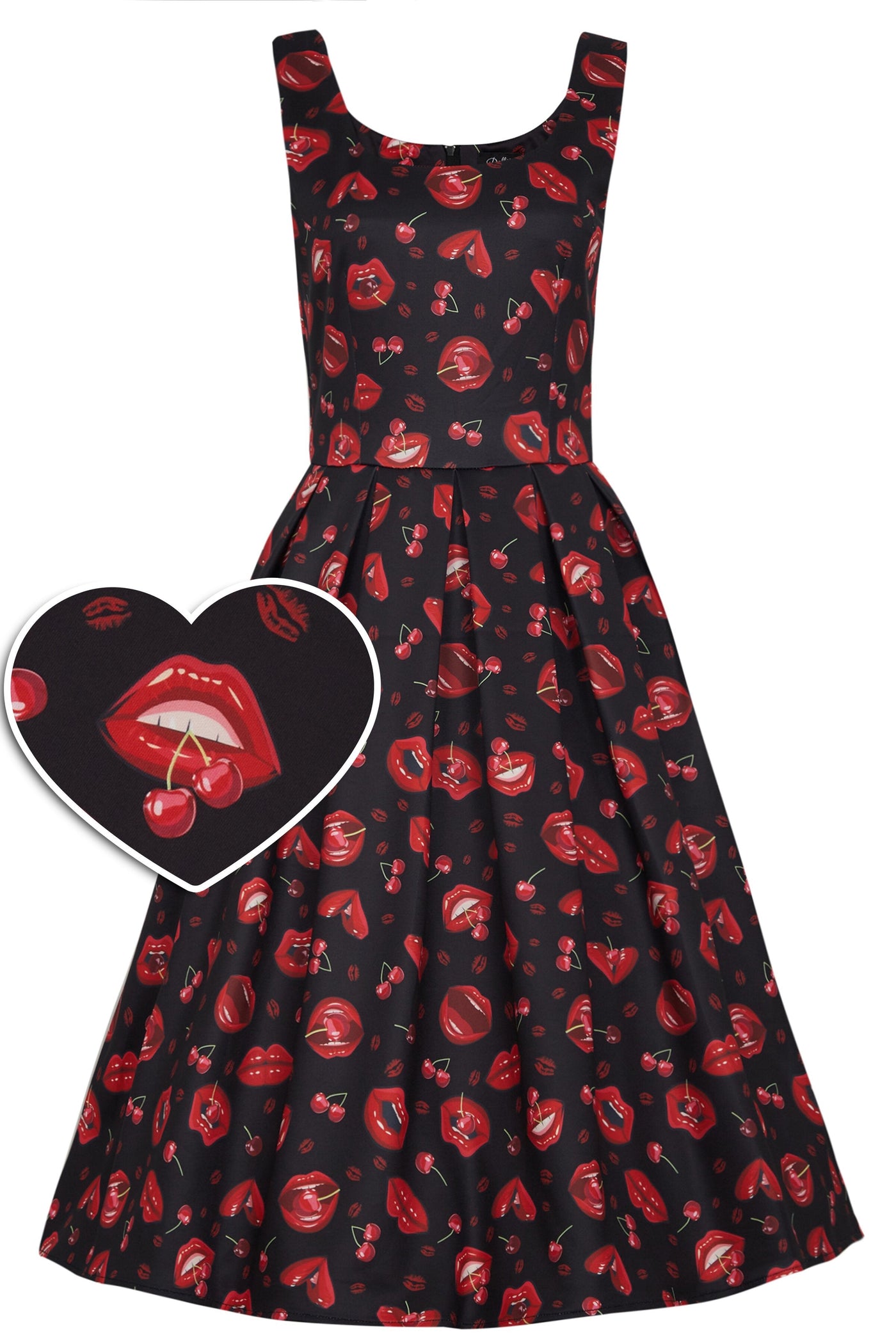PRE ORDER Amanda Pin Up Lip & Cherry Swing Dress