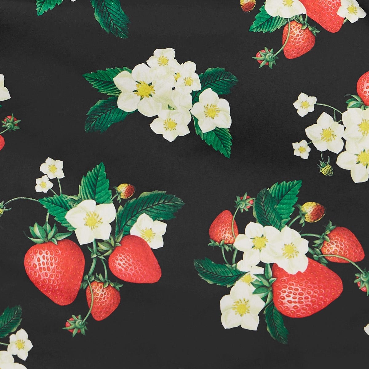 Woman's Black Strawberry Swing Dress 
