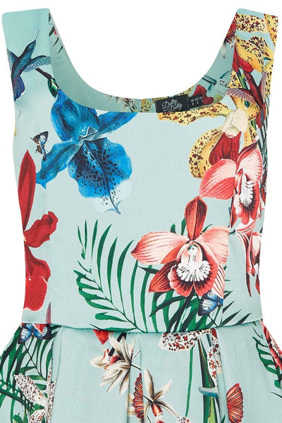 Woman's Mint Tropical Swing Dress