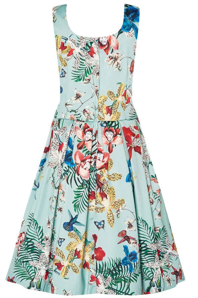 Woman's Mint Tropical Swing Dress