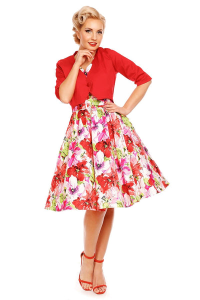 Petal Vintage Floral Swing Dress in Pink-White