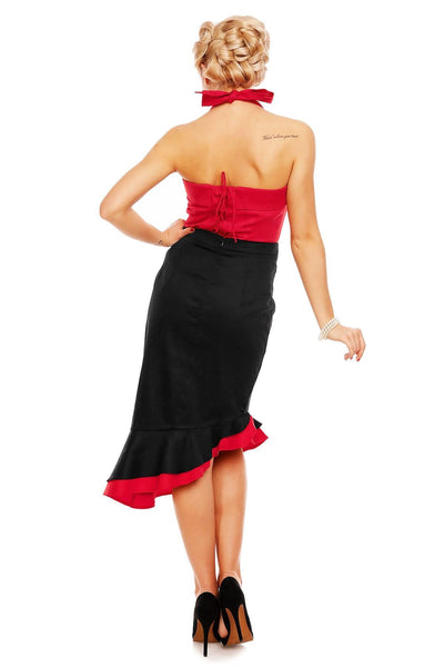 Carmen Heart Button Halter Top in Red