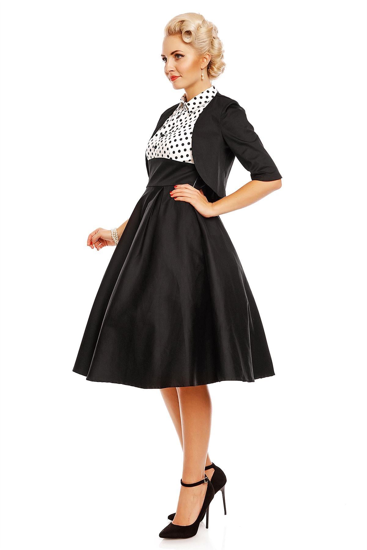 Lisette Half Sleeve Bolero Shrug Jacket in Black