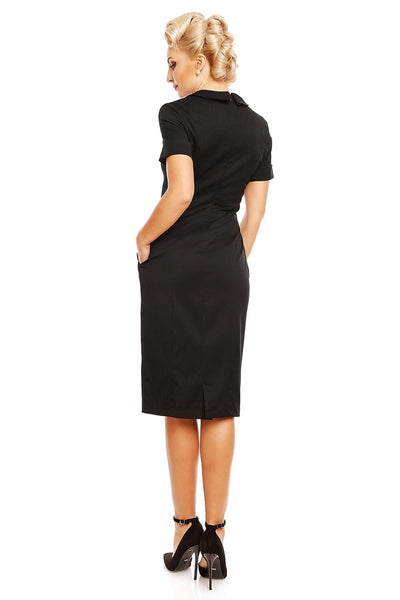 Venus Van Chic Toni Fitted Collar Dress in Black