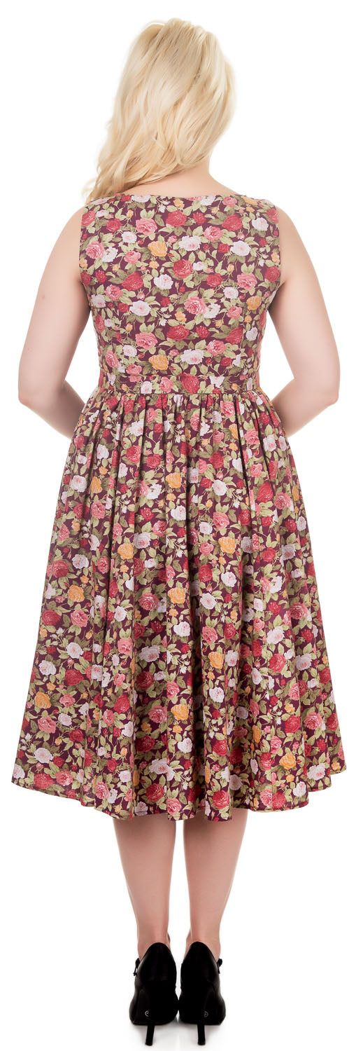 Hyacinth 50s Style Swing Dress in Purple