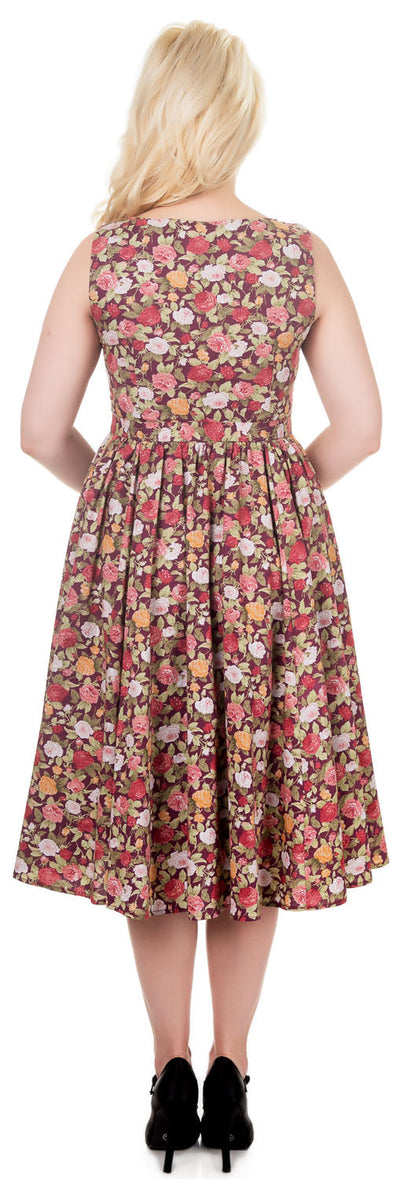 Hyacinth 50s Style Swing Dress in Purple