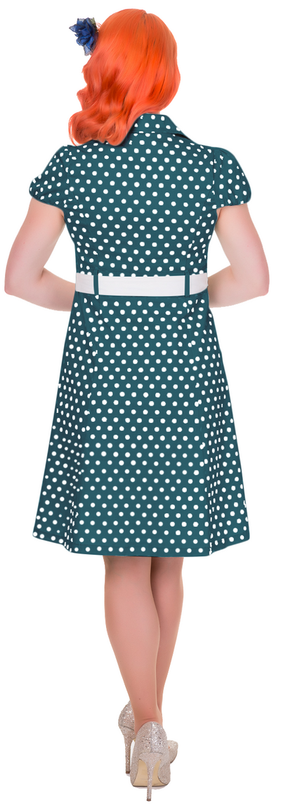 Zelda Vintage Shirt Day Dress in Teal