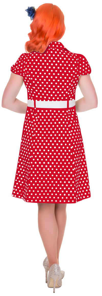 Zelda Vintage Shirt Day Dress in Red