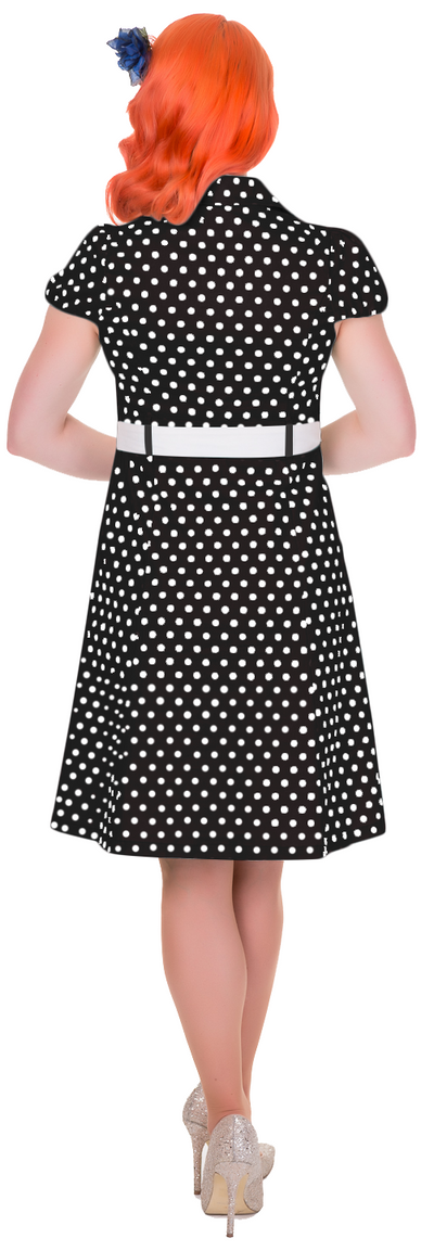 Zelda Vintage Shirt Day Dress in Black