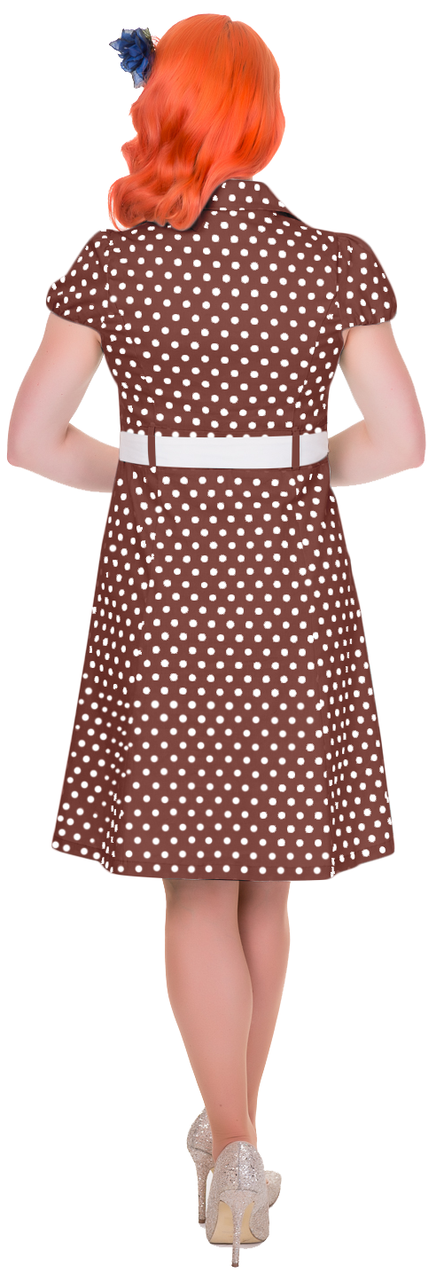Zelda Vintage Shirt Day Dress in Brown