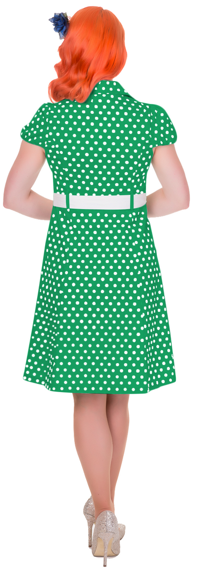 Zelda Vintage Shirt Day Dress in Dark Green