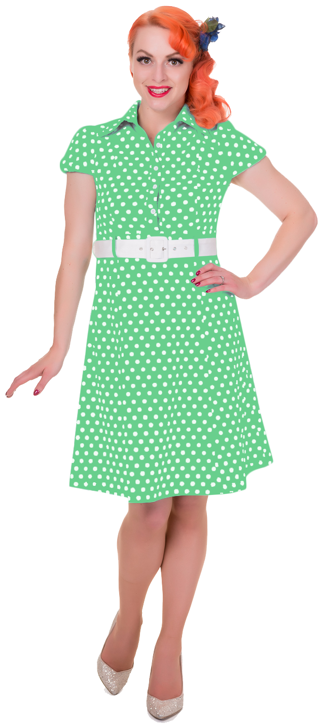 Zelda Vintage Shirt Day Dress in Light Green