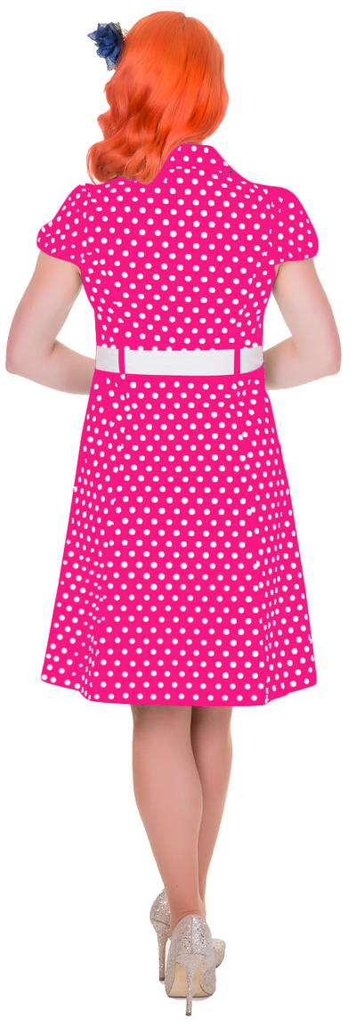 Zelda Vintage Shirt Day Dress in Hot Pink