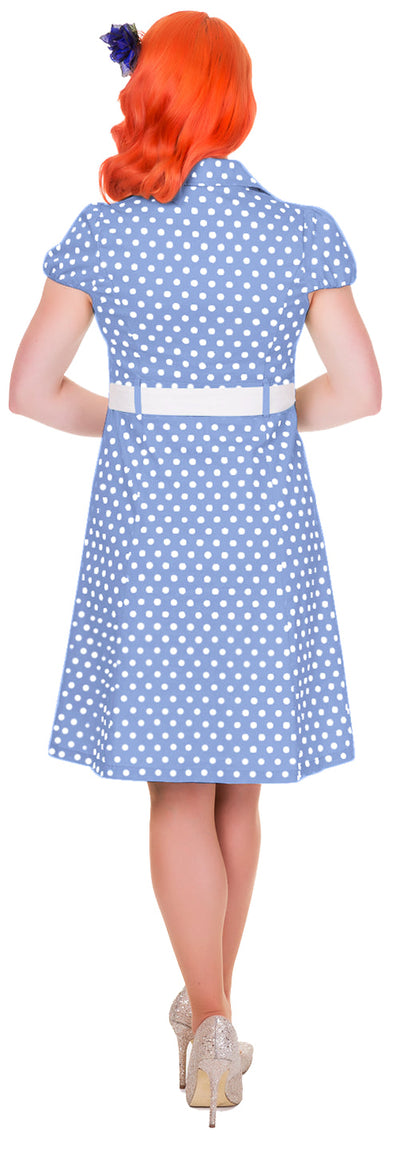 Zelda Vintage Shirt Day Dress in Light Blue