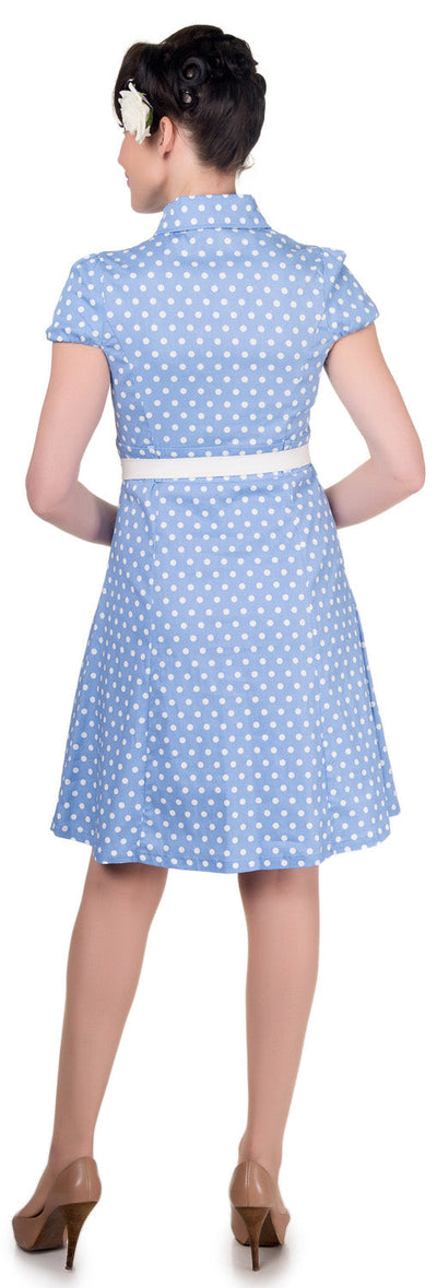 Zelda Vintage Shirt Day Dress in Light Blue